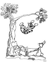 A coloring page of winnie the pooh - group